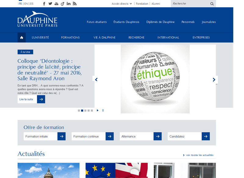 diplome universitaire web paris